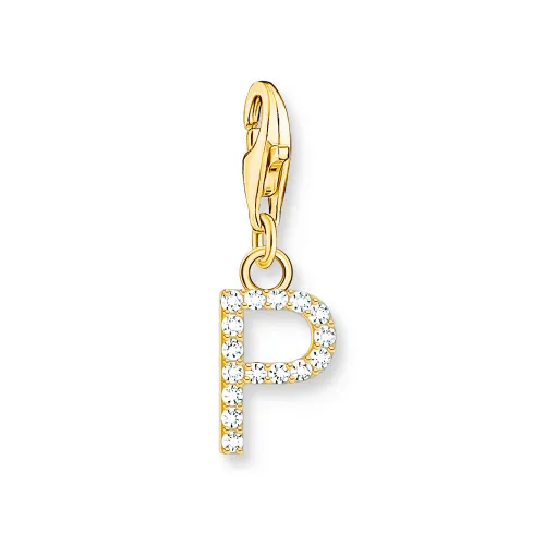 THOMAS SABO Gold Plated Zirconia Letter P Charm