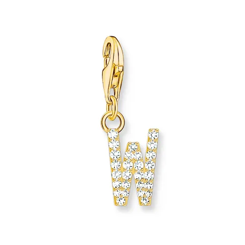 THOMAS SABO Gold Plated Zirconia Letter W Charm