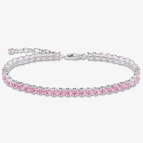 THOMAS SABO Heritage Silver & Pink Cubic Zirconia Tennis Bracelet A2029-051-9-L19V