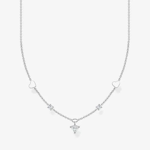 THOMAS SABO Ladies Silver Stone Set Heart Necklace KE2154-051-14-L42V