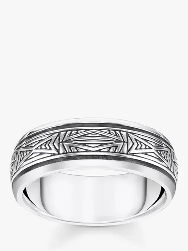 THOMAS SABO Men's Rebel Textured Ring, Silver - Silver - Male - Size: SÂ½