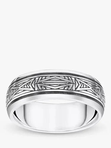 THOMAS SABO Men's Rebel Textured Ring, Silver - Silver - Male - Size: TÂ½