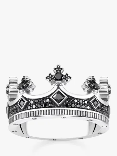 THOMAS SABO Men's Zirconia Crown Ring, Silver - Silver - Female - Size: V