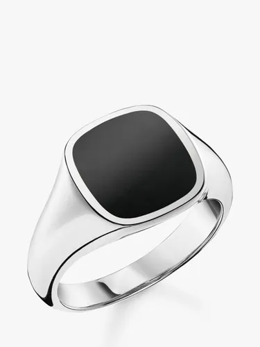 THOMAS SABO Onyx Signet Ring, Black/Silver - Black/Silver - Female - Size: V