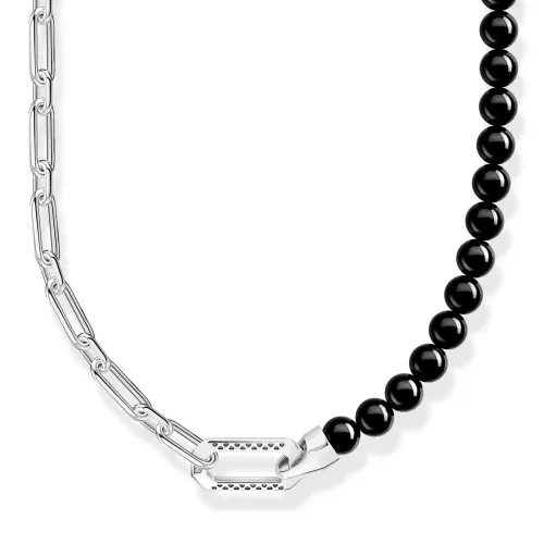 THOMAS SABO Rebel Silver Link Chain Onyx Necklace