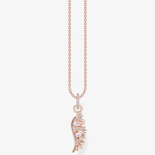 THOMAS SABO Rose Gold Feather Necklace KE2168-323-9-L45V