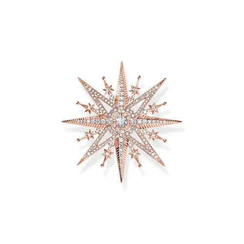 Thomas Sabo Rose Gold Plated Sterling Silver Pink Star Brooch D - Silver