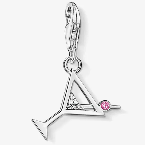 THOMAS SABO Silver Clear and Pink Cubic Zirconia Cocktail Charm 1802-013-27