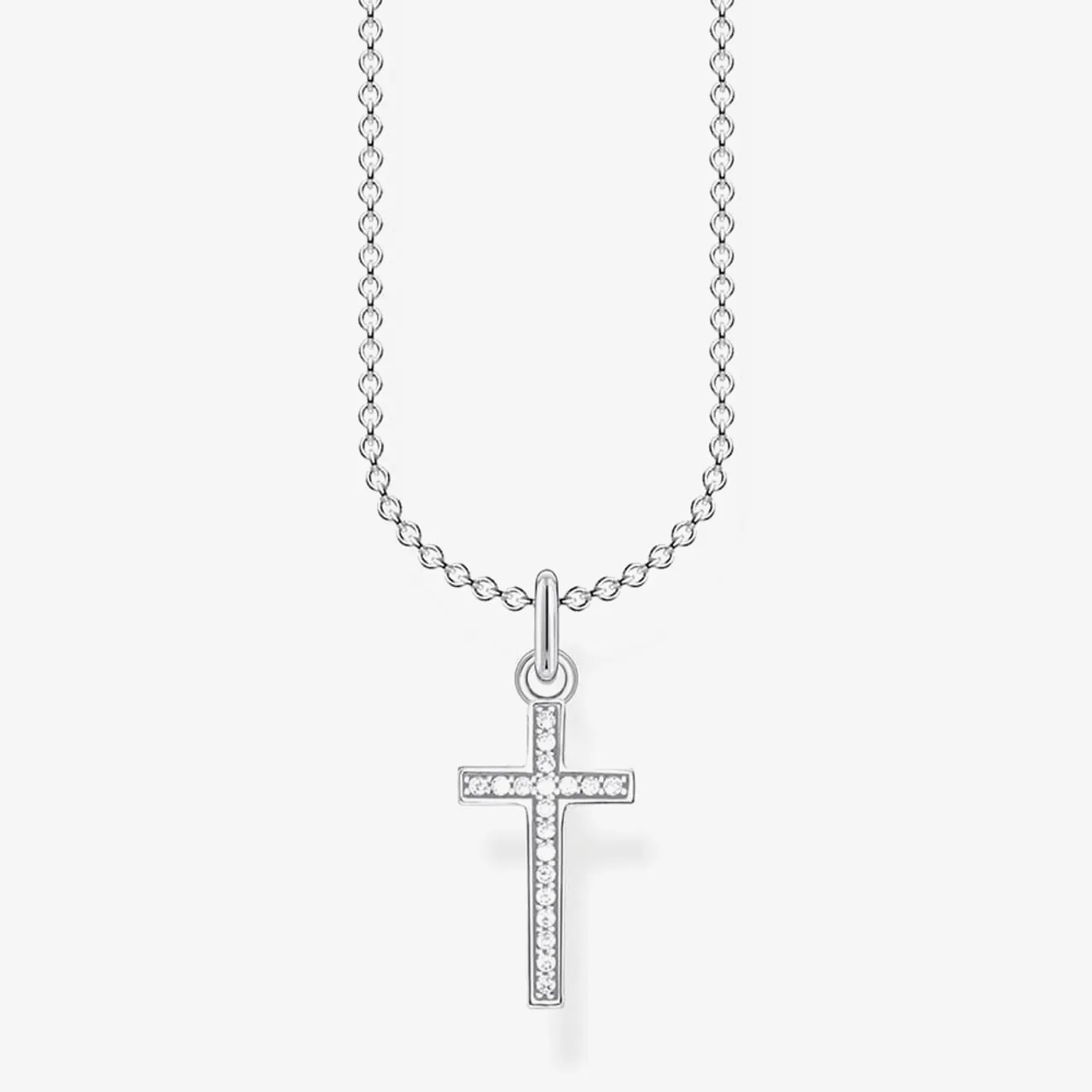 THOMAS SABO Silver Cubic Zirconia Cross Necklace KE2043-051-14-L45V