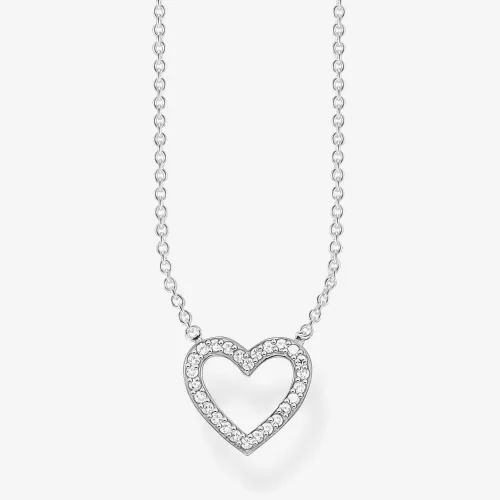 THOMAS SABO Silver Cubic Zirconia Open Heart Necklace KE1554-051-14-L45V