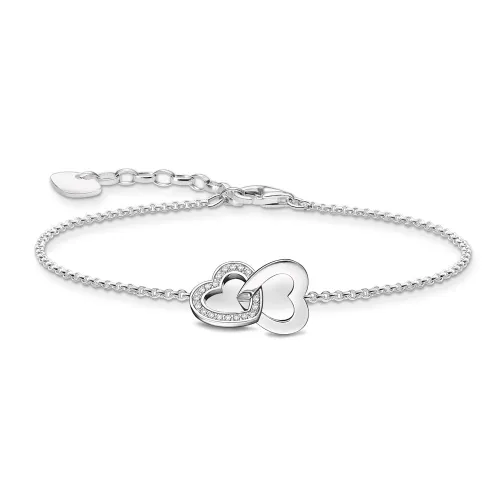 THOMAS SABO Silver CZ Interlocking Hearts Bracelet