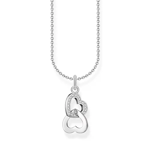 THOMAS SABO Silver CZ Interlocking Hearts Necklace
