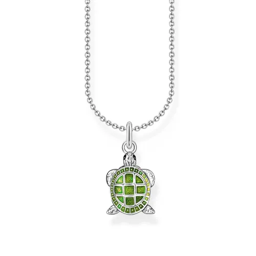 THOMAS SABO Silver Green Enamel Turtle Necklace