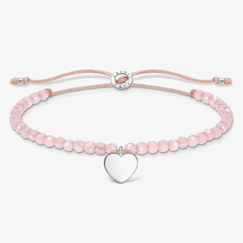 THOMAS SABO Silver Heart Rose Quartz Bracelet A1985-813-9-L20V