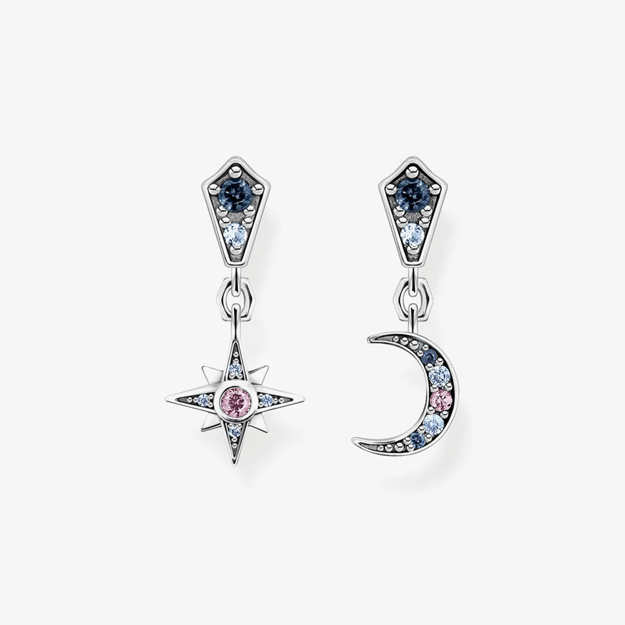THOMAS SABO Silver Moon & Star Dropper Earrings H2207-945-7