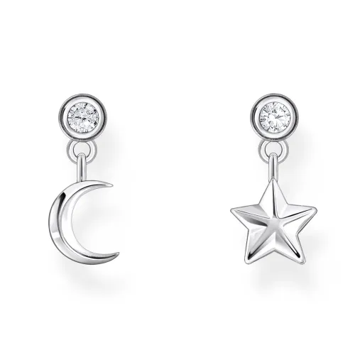 THOMAS SABO Silver Moon & Star CZ Drop Earrings