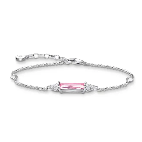 THOMAS SABO Silver Octagon Cut Pink CZ Bracelet