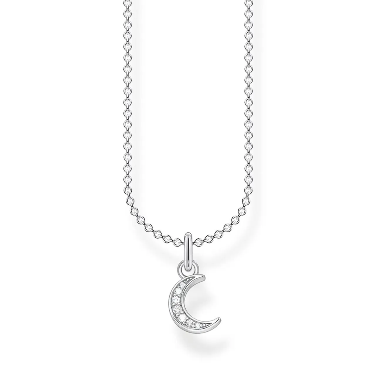 THOMAS SABO Silver Pave Moon Necklace