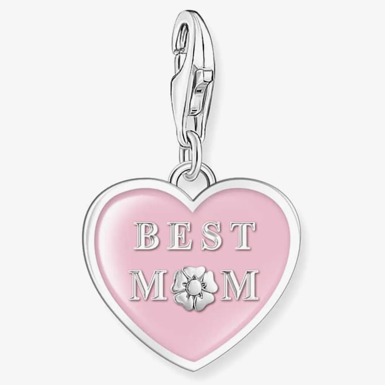 THOMAS SABO Silver Pink Best Mom Heart Charm 2021-007-9