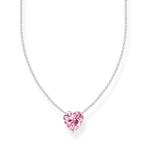 THOMAS SABO Silver Pink CZ Heart Necklace