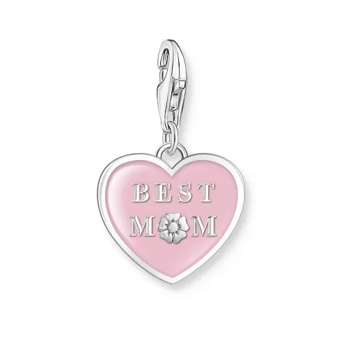 THOMAS SABO Silver Pink Heart Best Mum Charm