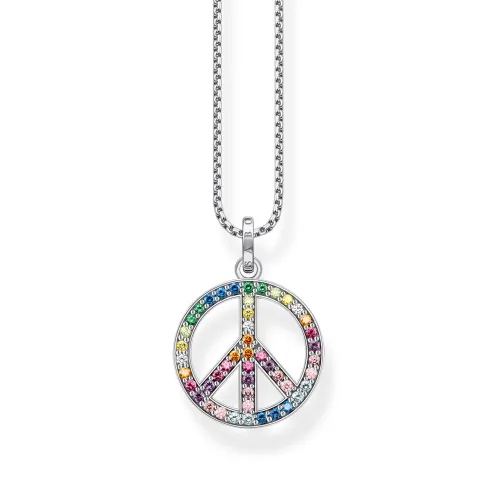 THOMAS SABO Silver Rainbow Peace Necklace