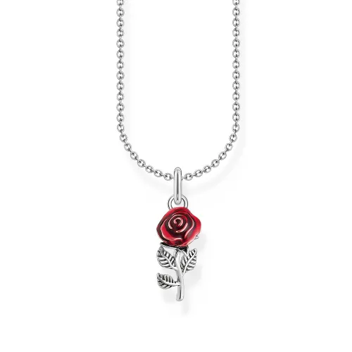 THOMAS SABO Silver Red Rose Necklace