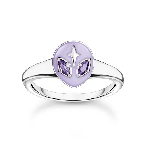 THOMAS SABO Silver Violet Alien Ring