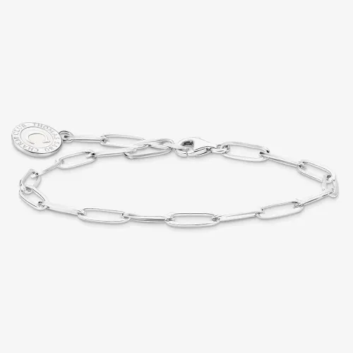 THOMAS SABO Silver White Cold Enamel Long Link 17cm Charm Bracelet X0286-007-21-17