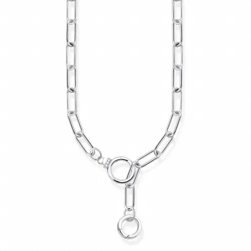 THOMAS SABO Silver Zirconia Two Ring Link Necklace