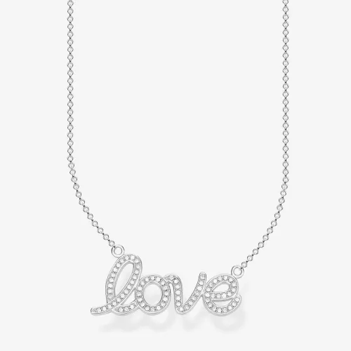 THOMAS SABO Sterling Silver Cubic Zirconia Love Pendant Necklace KE1848-051-14-L45V
