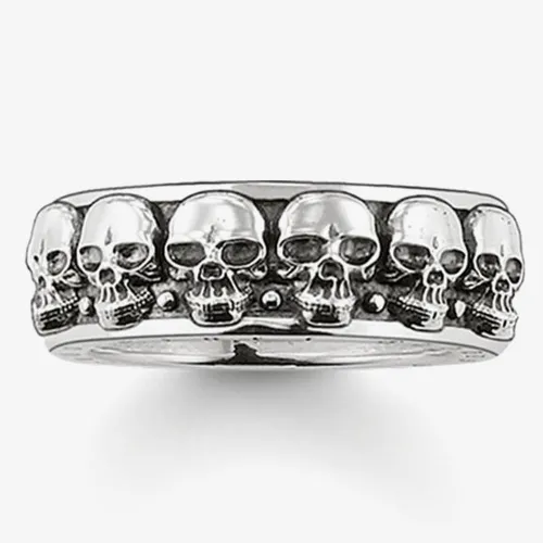 THOMAS SABO Sterling Silver Oxidized Skulls Ring TR1878-001-12-62