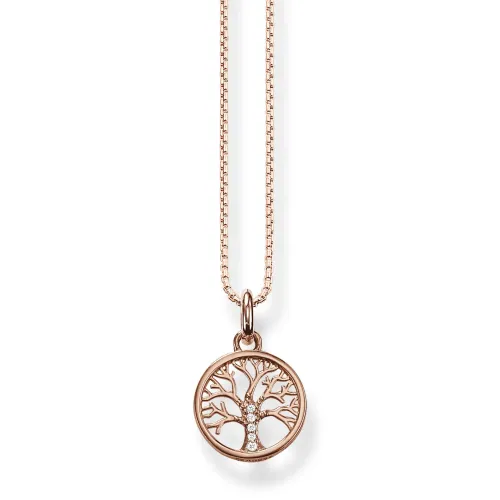 Thomas Sabo Sterling Silver Rose Gold Plated Tree Of Love Necklace