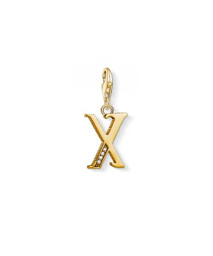 Thomas Sabo Unisex Charm Pendant Letter X Gold - One Size