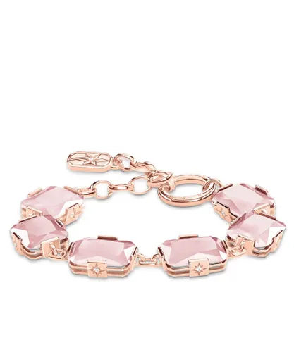 Thomas Sabo Womens Women´s Bracelet Large Pink Stones - Size 19 cm