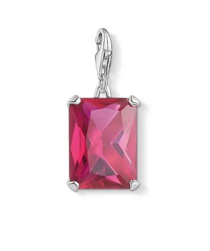 Thomas Sabo Womens Women´s Charm Pendant Large Hot Pink Stone - Red - One Size