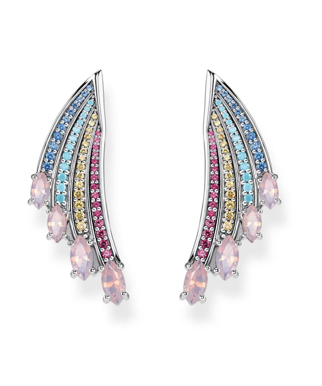 Thomas Sabo Womens Women´s Earrings Bright Silver-Coloured Hummingbird Wing - One Size