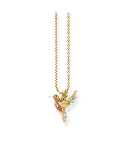 Thomas Sabo Womens Women´s Necklace Colourful Hummingbird Gold - Size 42 cm