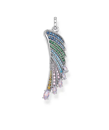 Thomas Sabo Womens Women´s Pendant Bright Silver-Coloured Hummingbird Wing - One Size