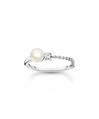 Thomas Sabo Womens Women´s Ring Pearl With Stone - Silver - Size M