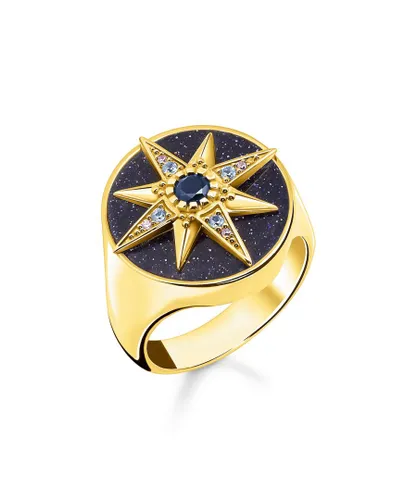 Thomas Sabo Womens Women´s Ring Royalty Star Colourful Stones - Gold - Size S