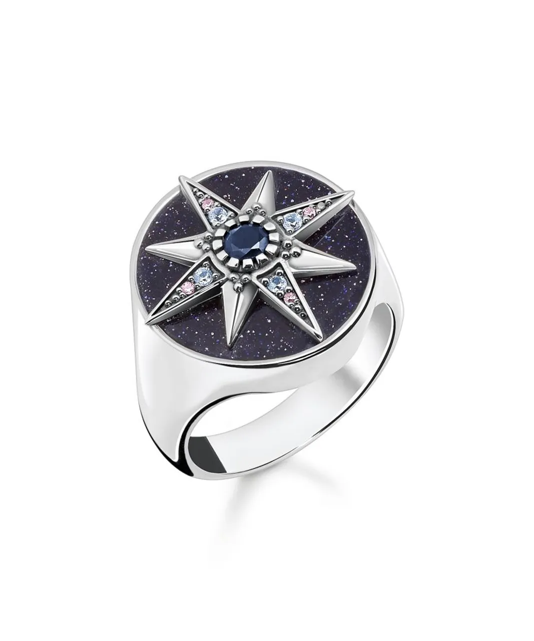 Thomas Sabo Womens Women´s Ring Royalty Star Colourful Stones - Silver - Size I