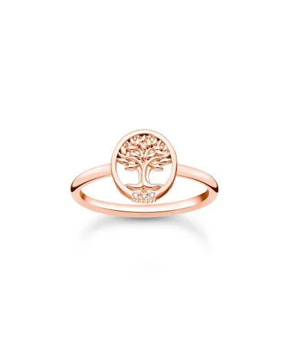 Thomas Sabo Womens Women´s Ring Tree Of Love With Stones - Rose Gold - Size I