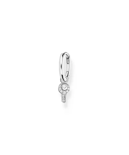 Thomas Sabo Womens Women´s Single Hoop Earring With Key Pendant - Silver - One Size