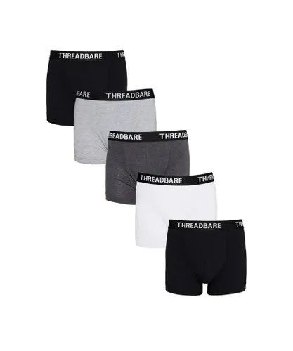 Threadbare Mens 5 Pack 'Jam' Hipster Boxers - Black/Multicolour