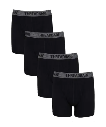 Threadbare Mens Black 4 Pack 'Brantley' A-Front Trunks