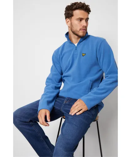 Threadbare Mens Blue 'Blade' Quarter Zip Fleece Sweatshirt