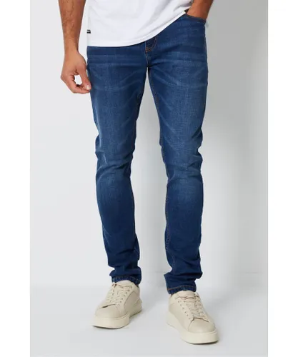Threadbare Mens Blue 'Pendlebury' Skinny Fit Jeans With Stretch