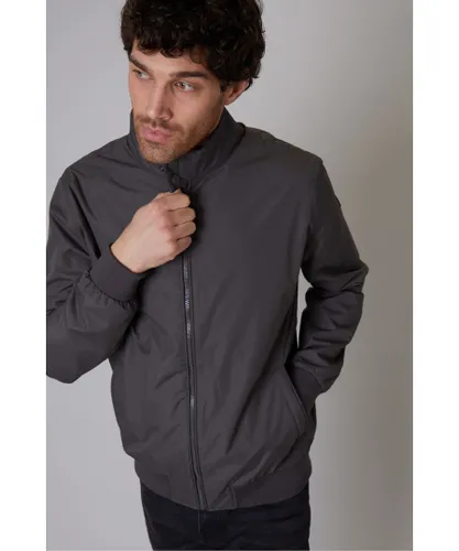 Threadbare Mens Charcoal Showerproof Harrington Jacket