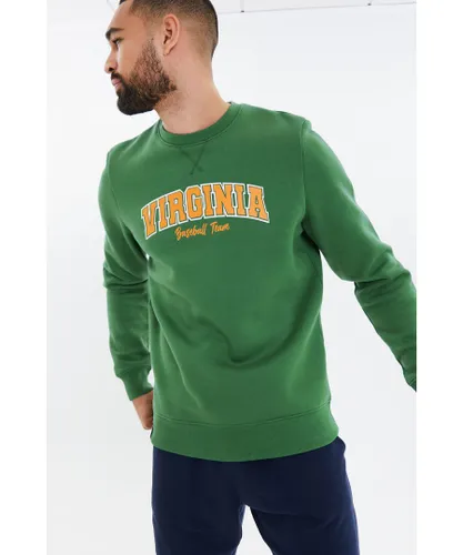 Threadbare Mens 'Deji' Virginia Fleece Sweatshirt - Green